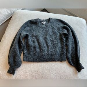 Topshop knitted boxy space sweater in dark grey